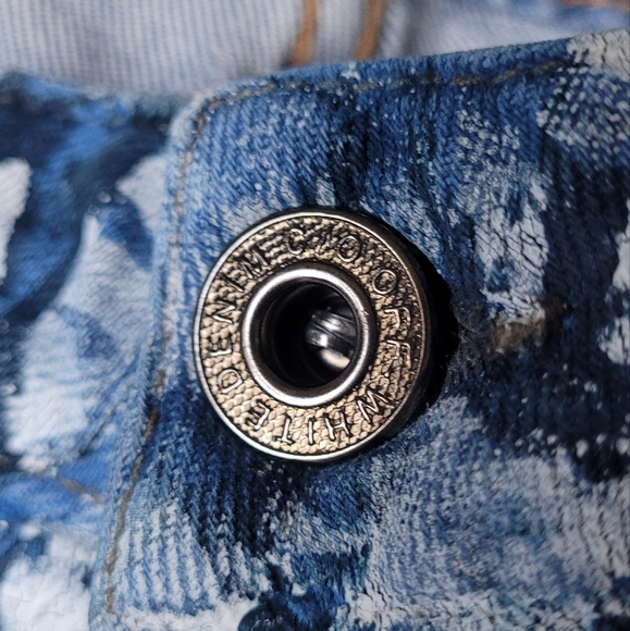 Off-White Blue Tapestry Print Skinny Jeans - Picture 5 of 10